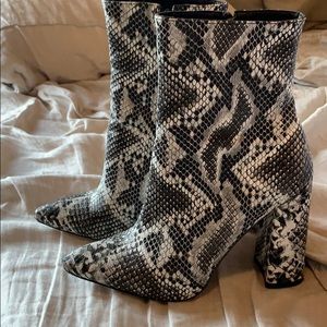 Pretty little thing snakeskin booties